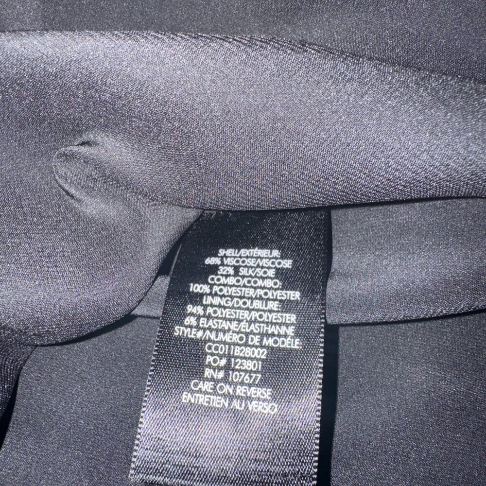 Alice and Olivia Elevated Black Damask Blouse - Silk & Viscose Shell - Size L - Picture 6 of 6